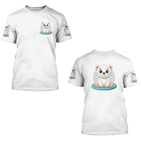 polar bear cub 3D T Shirts
