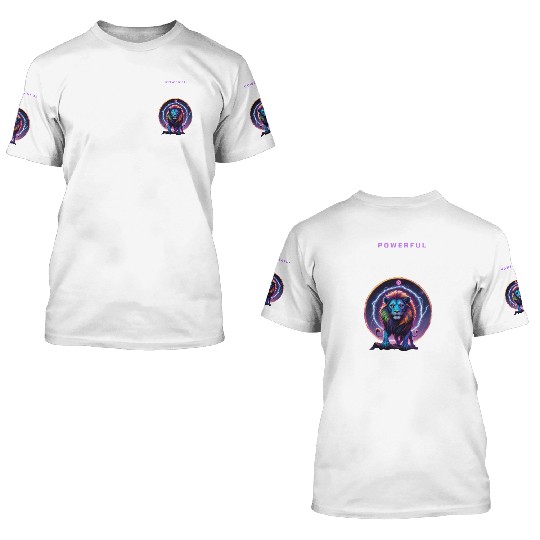 Astrology Leo a Powerful Lion 3D T Shirts