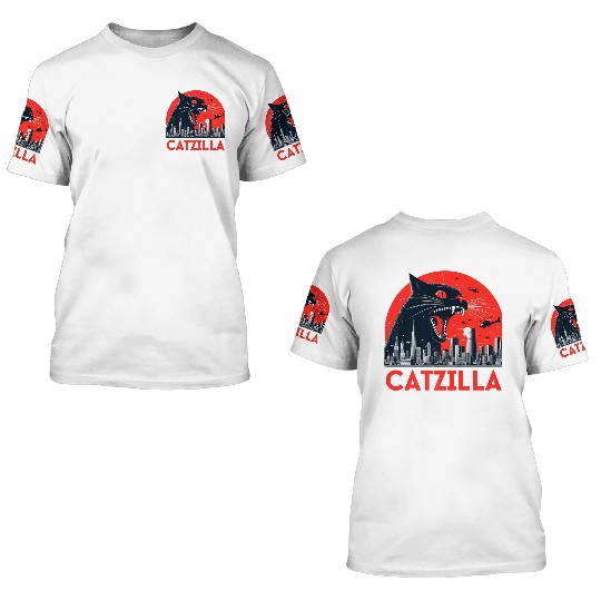 Catzilla Cat Japanese Premium 3D T Shirts