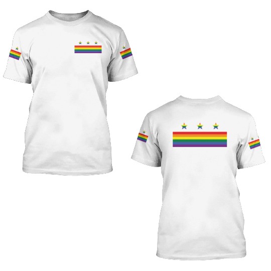 Washington DC Gay Pride Parade Rainbow Flag 3D T Shirts