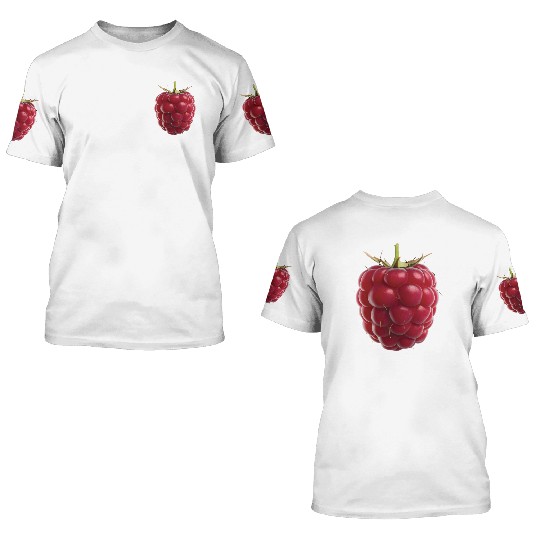 Raspberry Realistic 3D T Shirts
