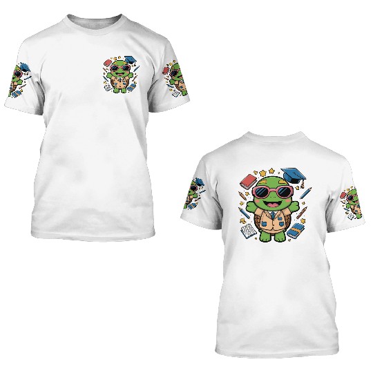 School Boy Turtle 3D T Shirts