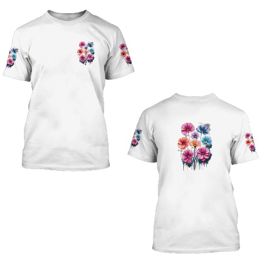 3D T Shirts Floral Doux et Léger – Confort et Style
