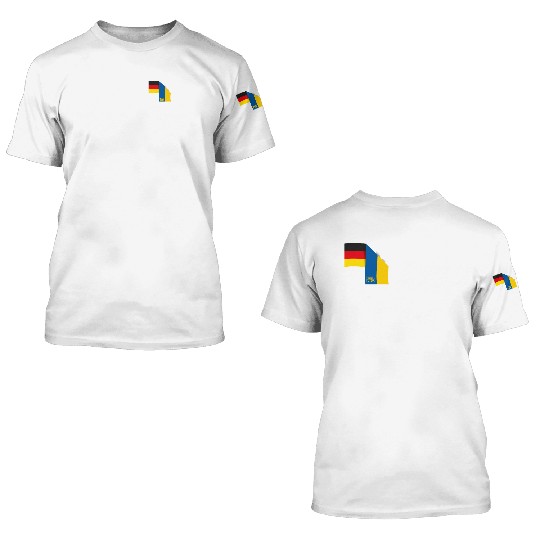 Germany Ukraine Tryzub Flag 3D T Shirts