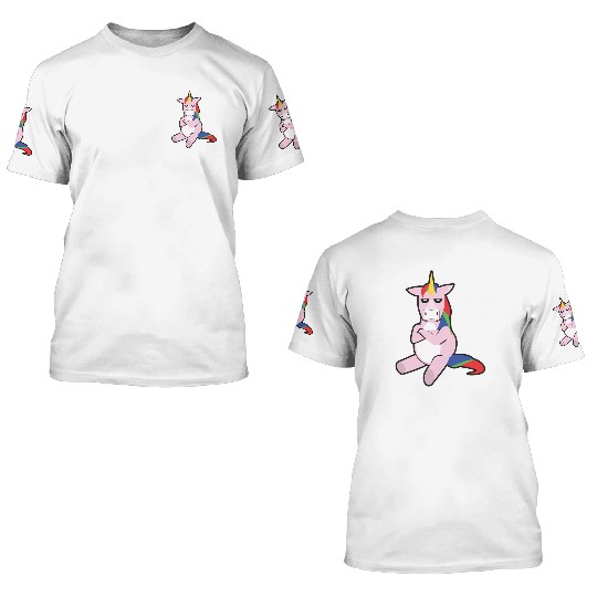 Grumpy Unicorn 3D T Shirts
