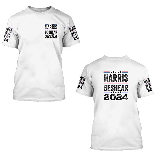Kamala Harris Beshear 2024 US Election Democrat 3D T Shirts