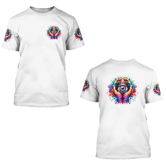 Psychedelic colorful eye 3D T Shirts
