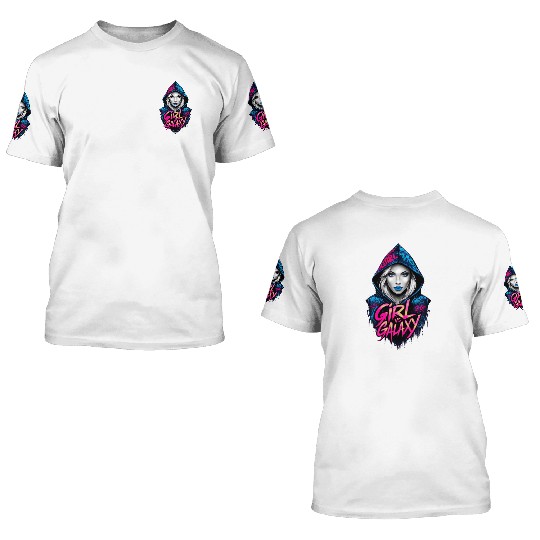 Girl Vs galaxy 3D T Shirts