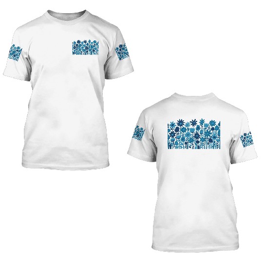 Blue Wildflowers 3D T Shirts