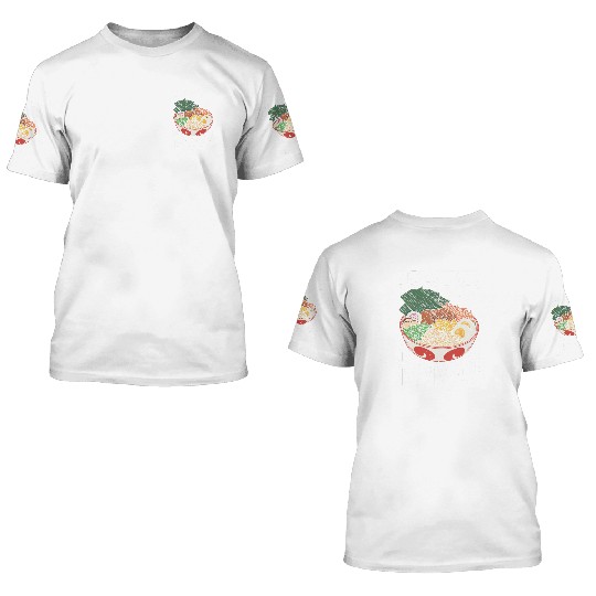 Powered By Ramen Anime Japanese Soup Cup Noodle 3D T Shirts