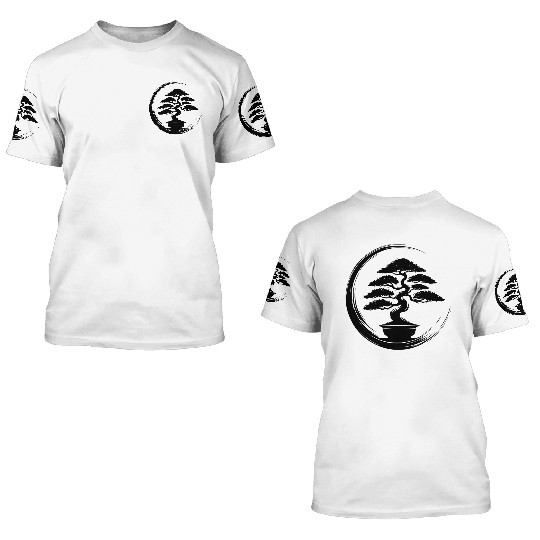 Beautiful Old Bonsai Tree At Sunrise 3D T Shirts
