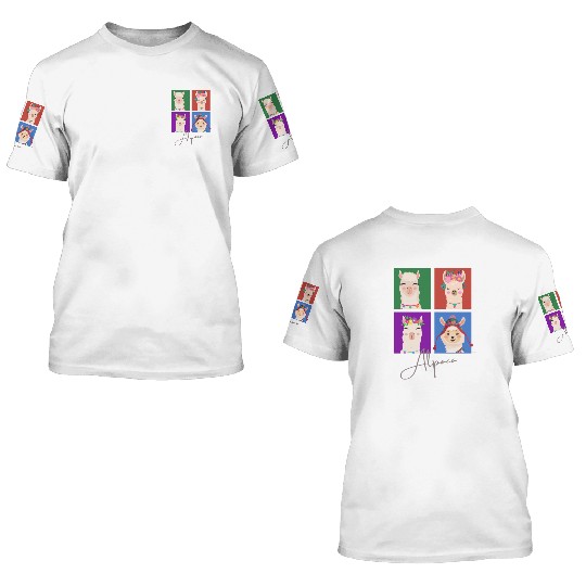 Four squares Alpaca 3D T Shirts