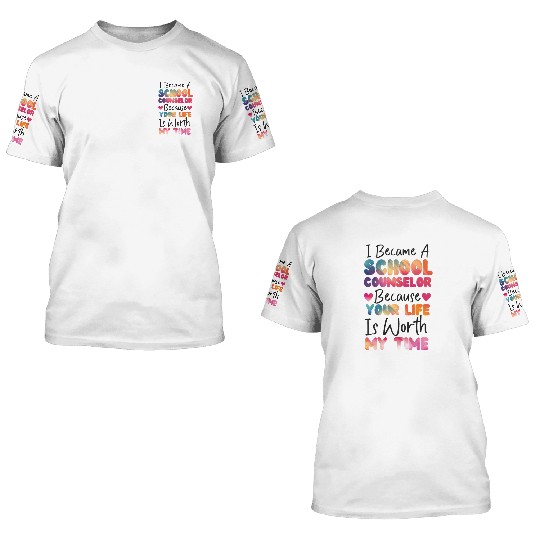 School Counselor Watercolor I 3D T Shirts