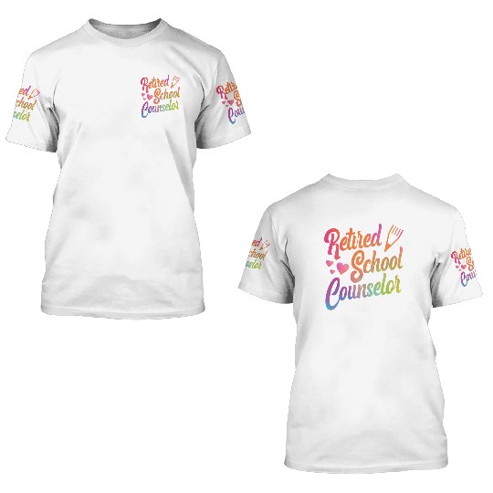 School Counselor Retired 3D T Shirts