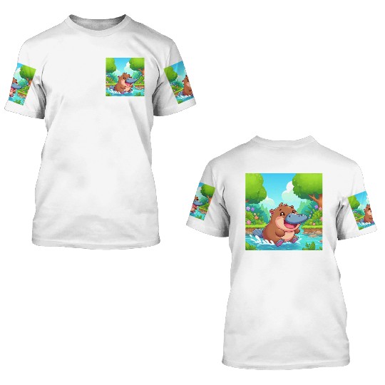 The hippo-platypus 3D T Shirts