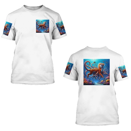 The octopus-tiger 3D T Shirts