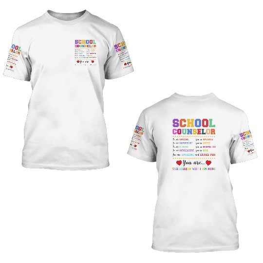 School Counselor School Counselor 3D T Shirts
