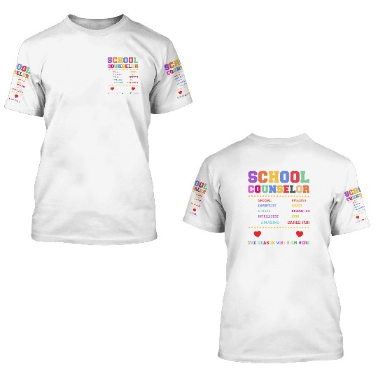 School Counselor School Counselor 3D T Shirts