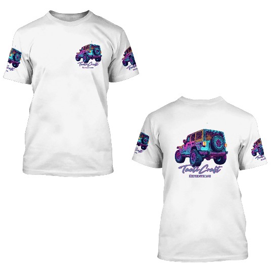 Jeep rear view topographical 3D T Shirts