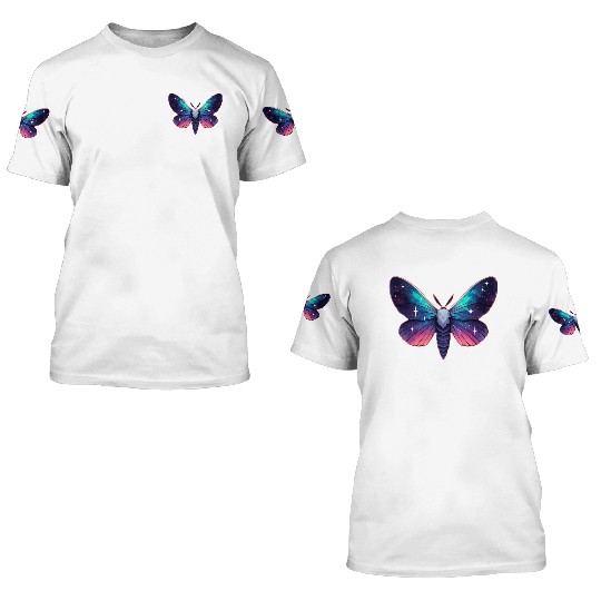 Galaxy Moth - Cosmic Space Themed Fantasy 3D T Shirts
