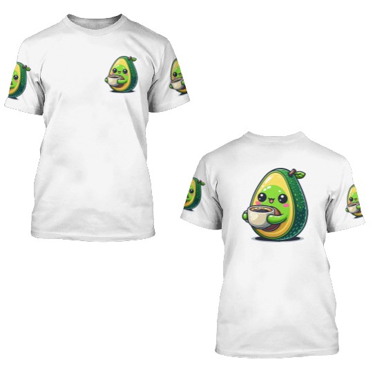 Avocado and coffee 3D T Shirts