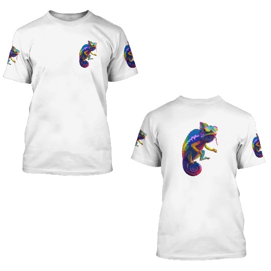 Psychedelic Chameleon Vibes 3D T Shirts