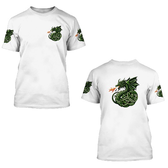 Celtic Dragon Knot 3D T Shirts