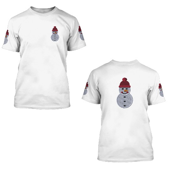 Snowman embroidered 3D T Shirts