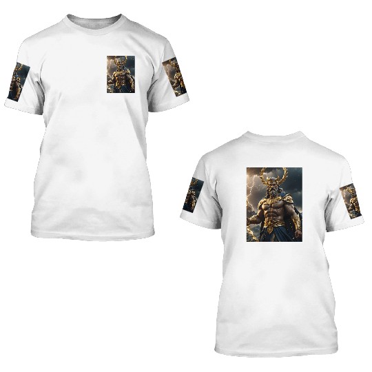 Zeus Jupiter Roman Greek God 3D T Shirts