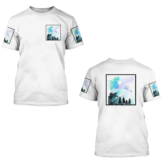 fox and rabbit in forest 3D T Shirts