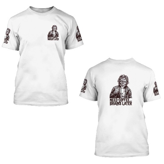 Zombie Coffee Run 3D T Shirts