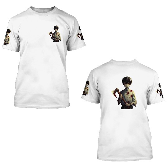 Anime boy & Axe 3D T Shirts