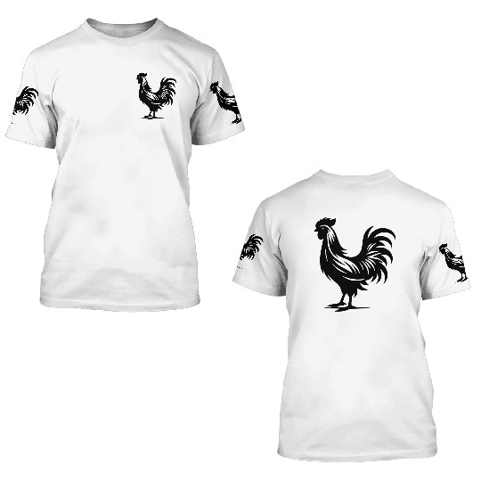 Cute Cock Pedigree Cock Large Plumage 3D T Shirts