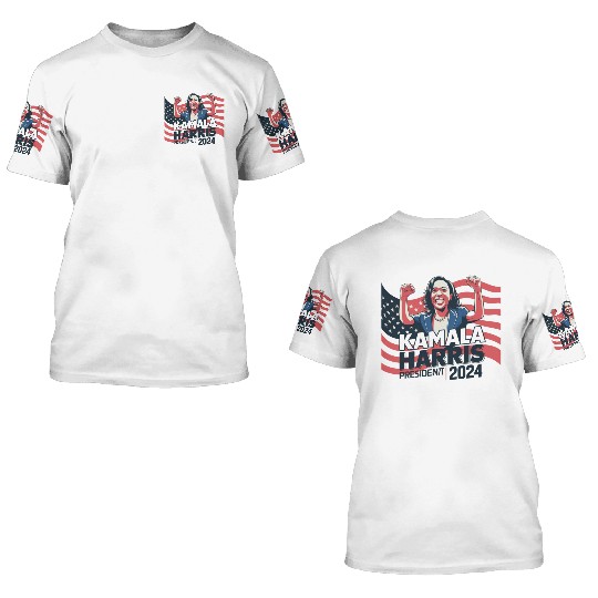 Kamala Harris 24 For The People, 3D T Shirts