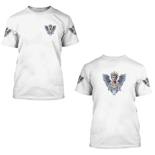 Emperor Caesar with Angel Wings 3D T Shirts