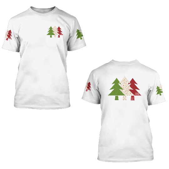 Buffalo Plaid Merry Christmas Tree Family Matching 3D T Shirts