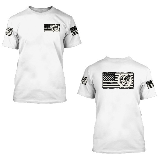 Retro Flag Girl © LIKE US ON FACEBOOK # 3D T Shirts