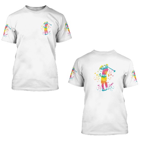 Golfer Colorsplash Kids Miniature Golf 3D T Shirts