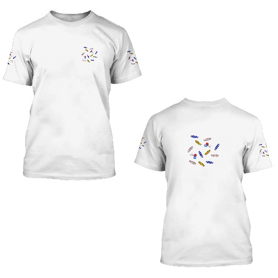 Colorful Candy and Lollipop Pattern 3D T Shirts