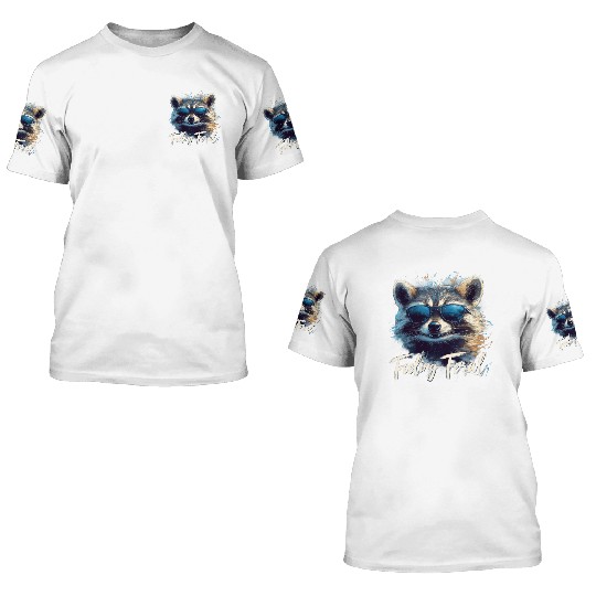 Feeling Feral Raccoon 3D T Shirts