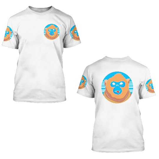 Monkey Lover Cute Snub Nosed Monkey Face 3D T Shirts