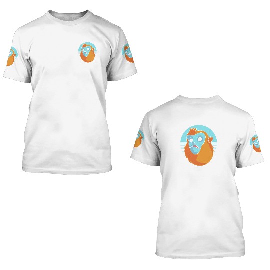 Funny Monkey Face Golden Snub Nosed Monkey 3D T Shirts