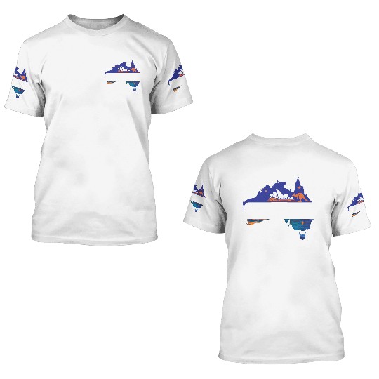 Australia Kangaroo & Sydney Opera House Map 3D T Shirts