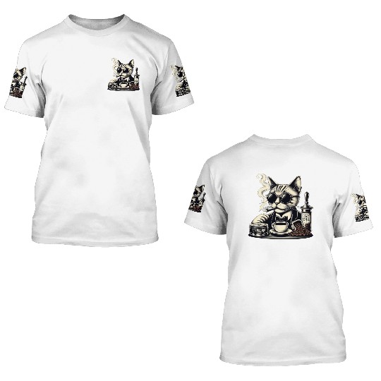 "Midnight Cat" 3D T Shirts