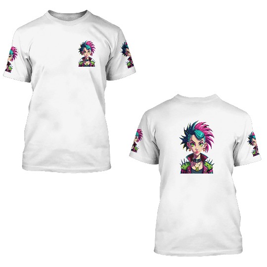 Vivid Punk Rebellion - Bold and Fearless 3D T Shirts