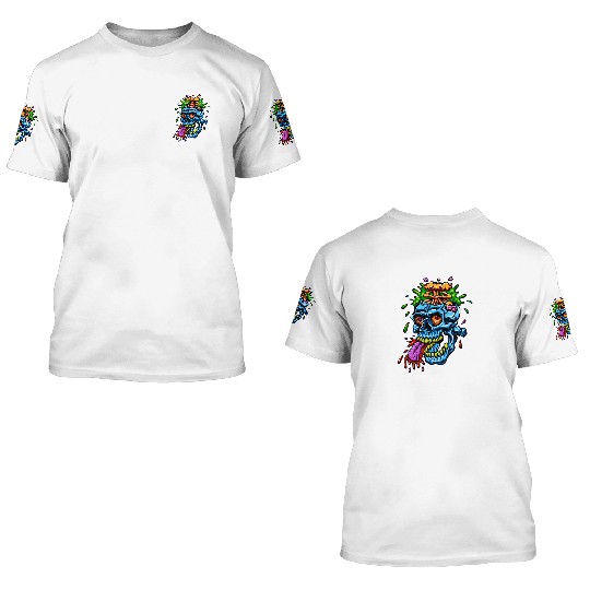 Zombie Head 3D T Shirts