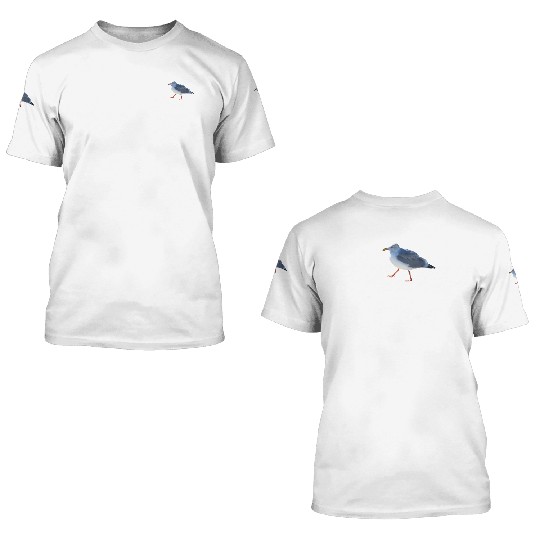 sun sea atlantic coast seagull holidays bird shit 3D T Shirts
