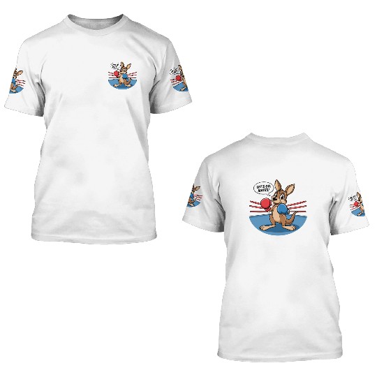 The kangaroo is in a boxing pose 3D T Shirts