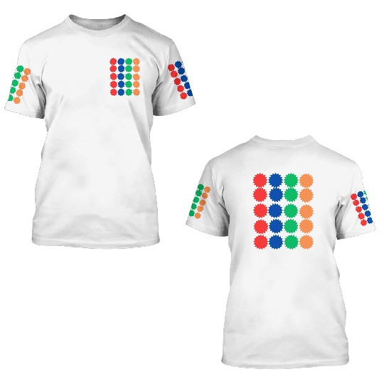 Spiked Circle Pattern Design 3D T Shirts