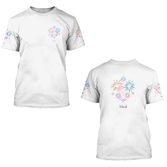 Joyous Fireworks for Diwali Festival 3D T Shirts